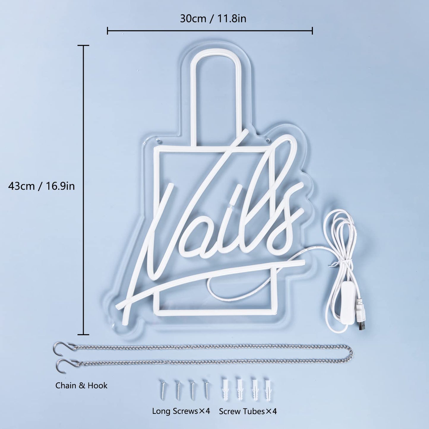 Nail polish neon light