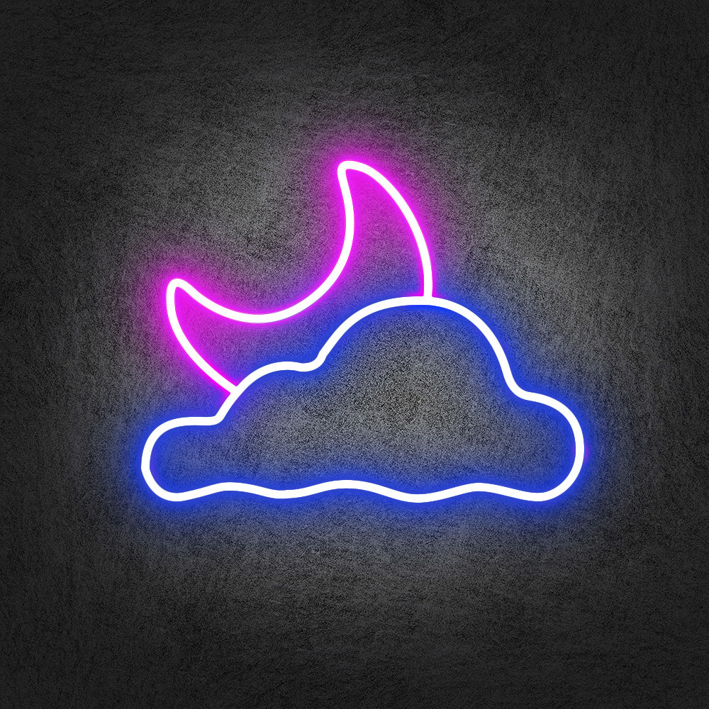 Cloud and Moon Neon Sign