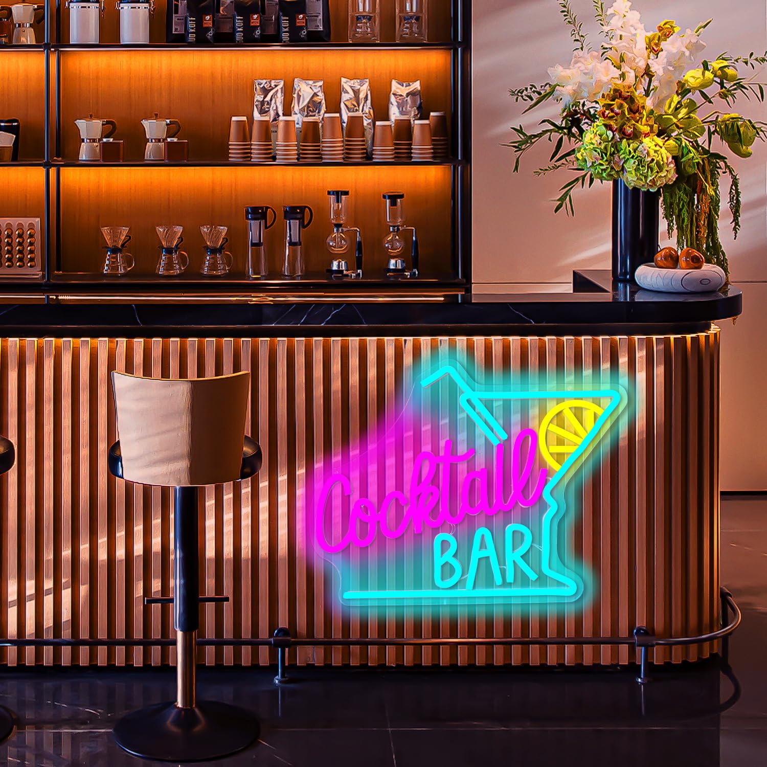 Colorful Cocktail Bar Neon