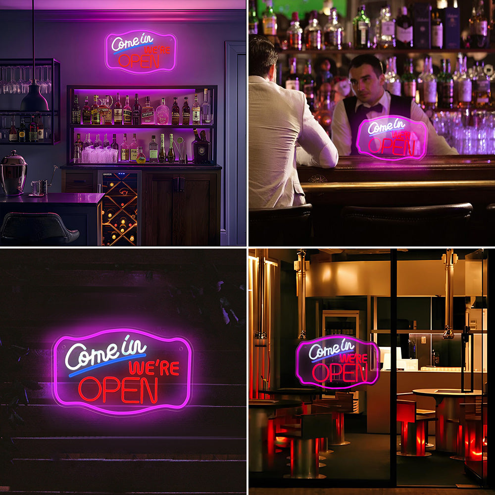 Come in We're Open Neon Sign for Bar