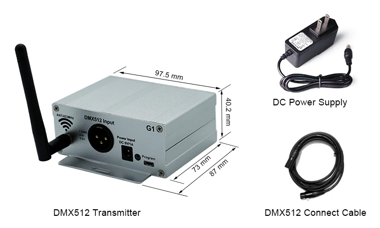 Programmable DMX512 Transmitter for LED Wristbands/Light Up Balls/LED Foam Sticks