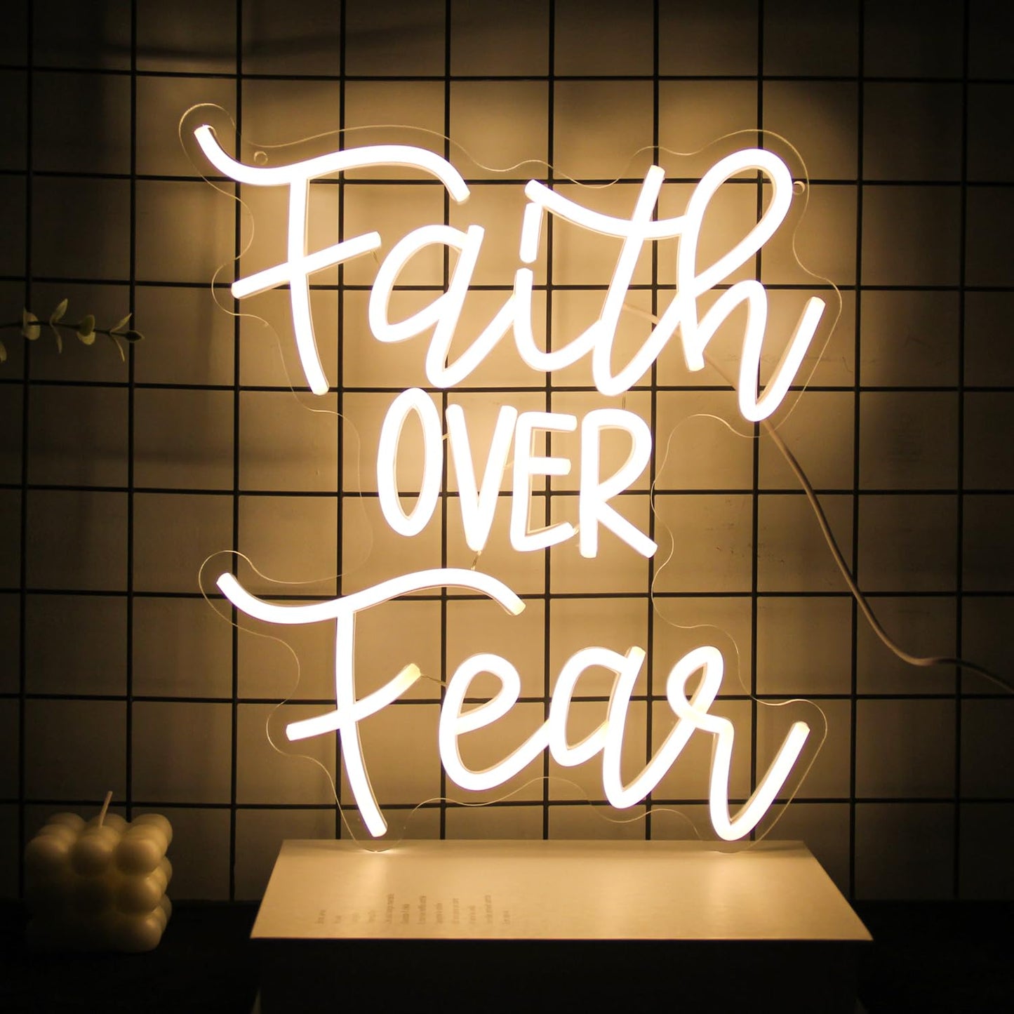 Faith Over Fear Neon Light