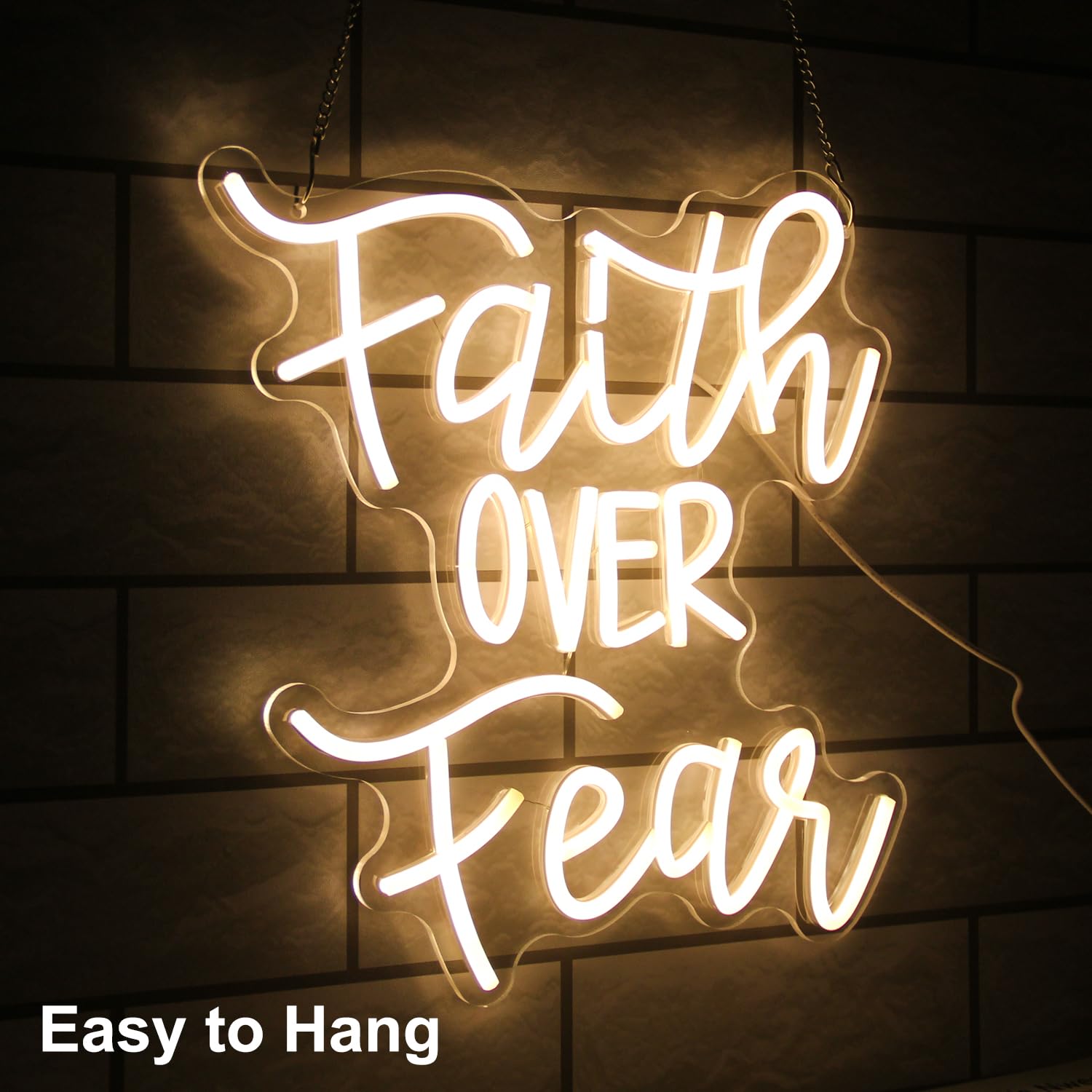 Faith Over Fear Neon Sign