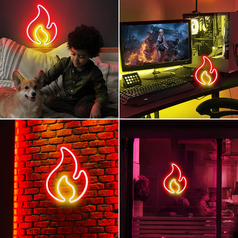 Flame Neon Light