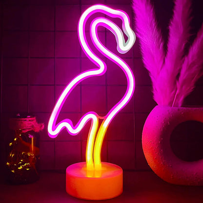 Flamingo Desk Neon Light for Home