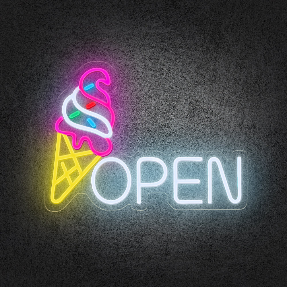 Ice Cream Open Neon Sign