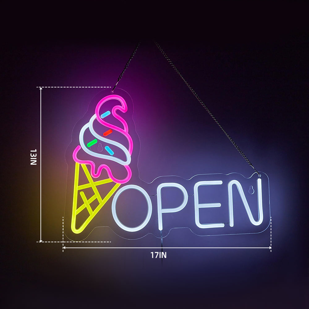 Ice Cream Open Neon Light