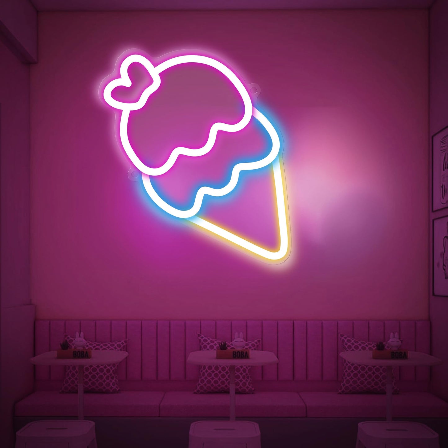 Ice Cream Neon Light for Home