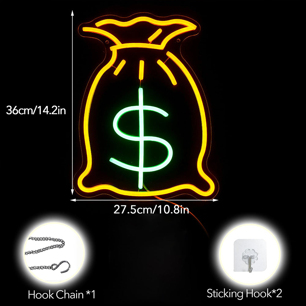 Money Bag Neon Light for Home