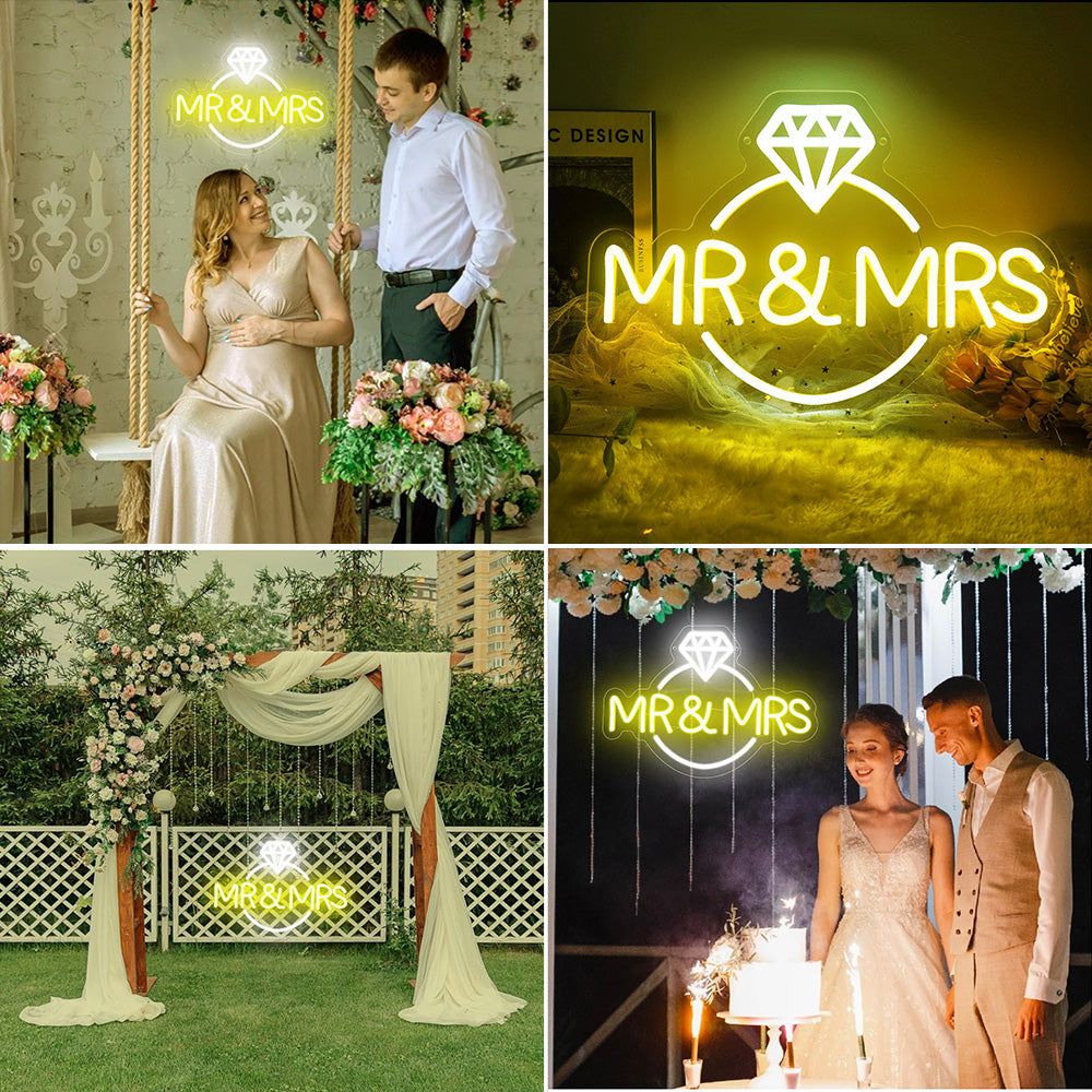 Mr & Mrs Neon Sign for Wedding