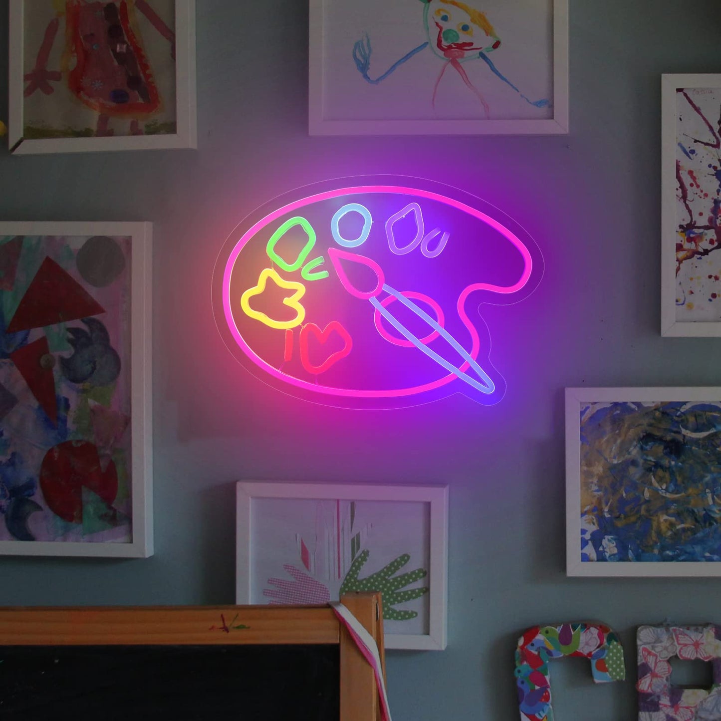 Paint Palette Neon Light