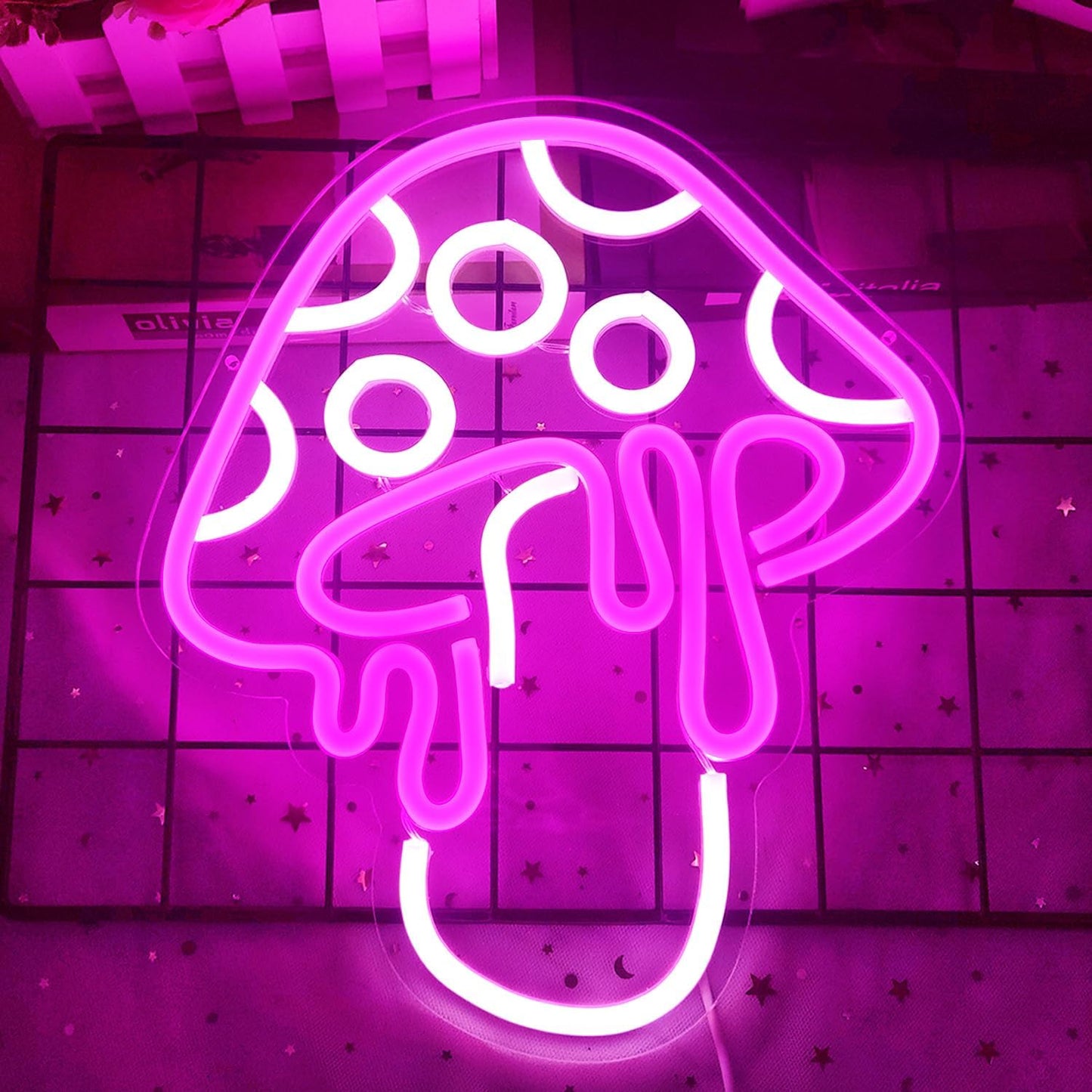 Pink Mushroom Neon Sign