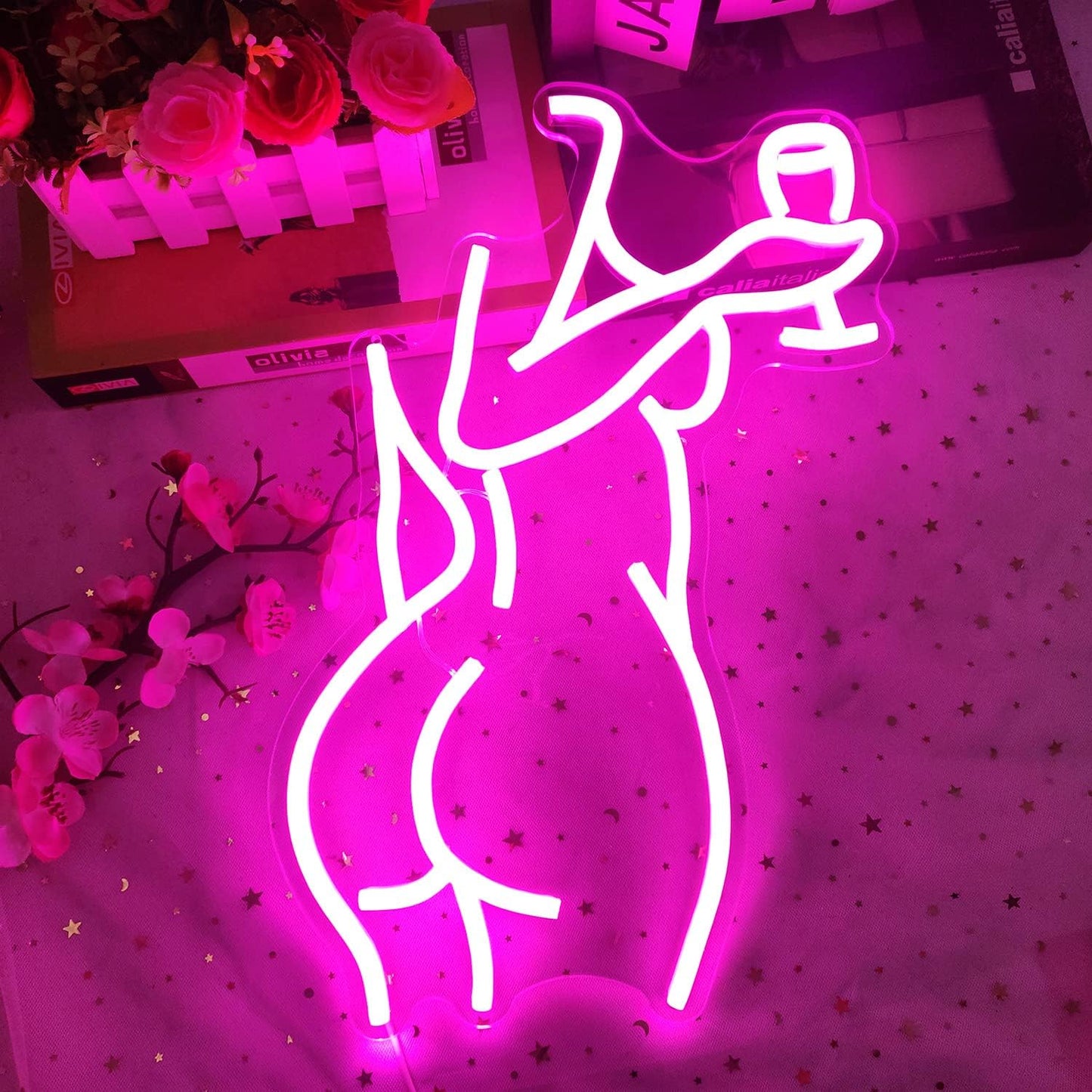 Pink lady neon decoration