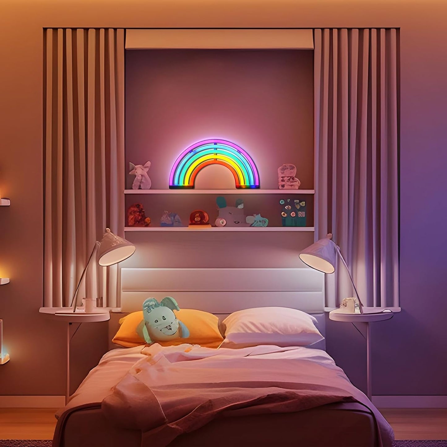 Rainbow neon light decoration