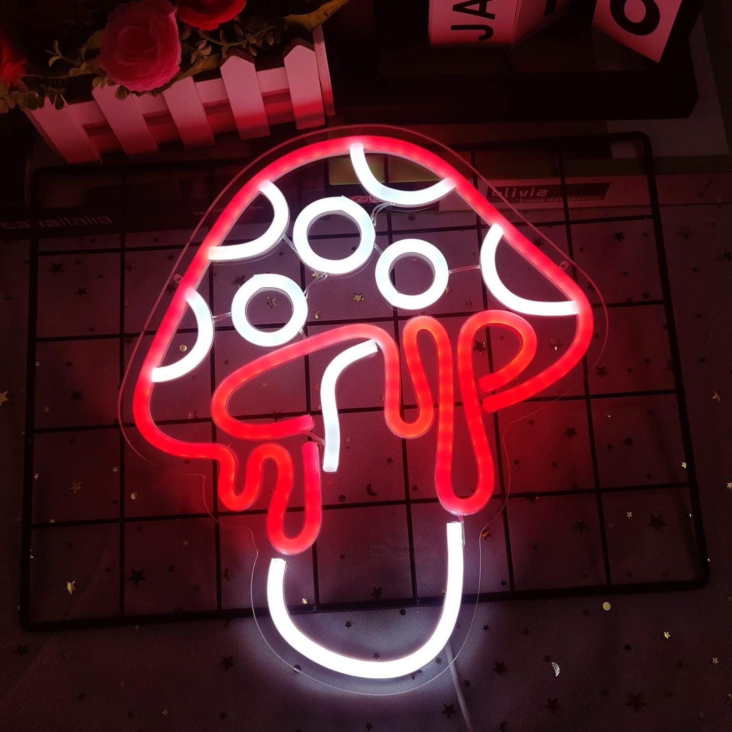 Red Mushroom Neon Sign