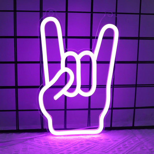 Rock_n Roll Hand Neon Light