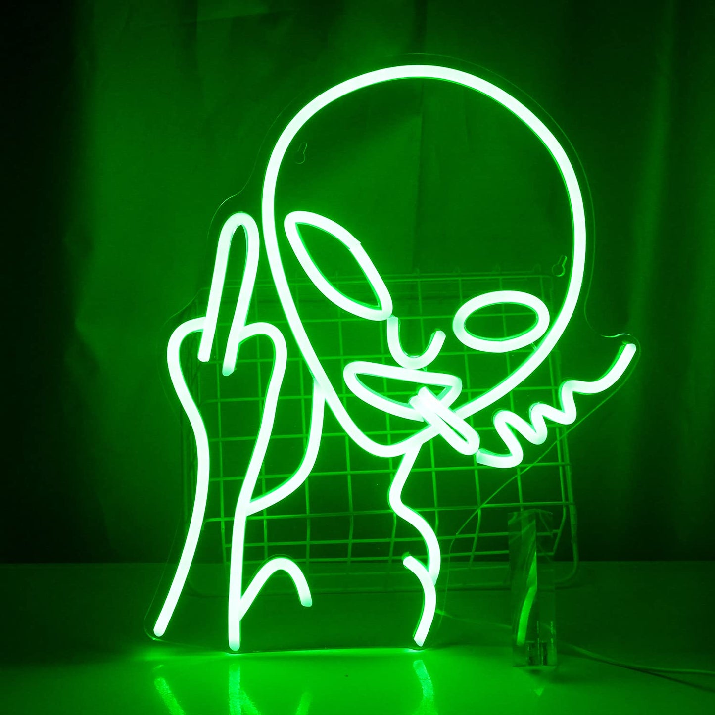 Smoking Alien Neon Sign