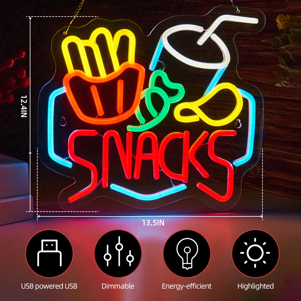 Snacks Neon Sign for Restaurants