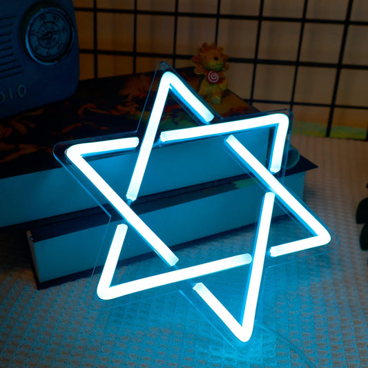 Star of David Neon Light