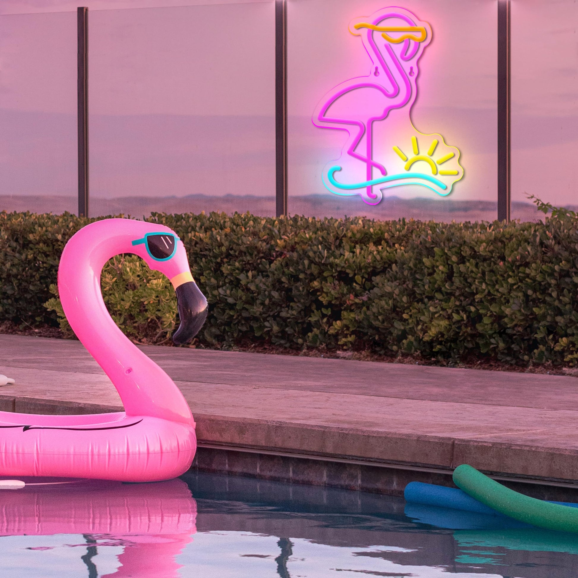 Sunglasses flamingo neon