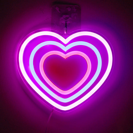 Triple Heart Neon Sign