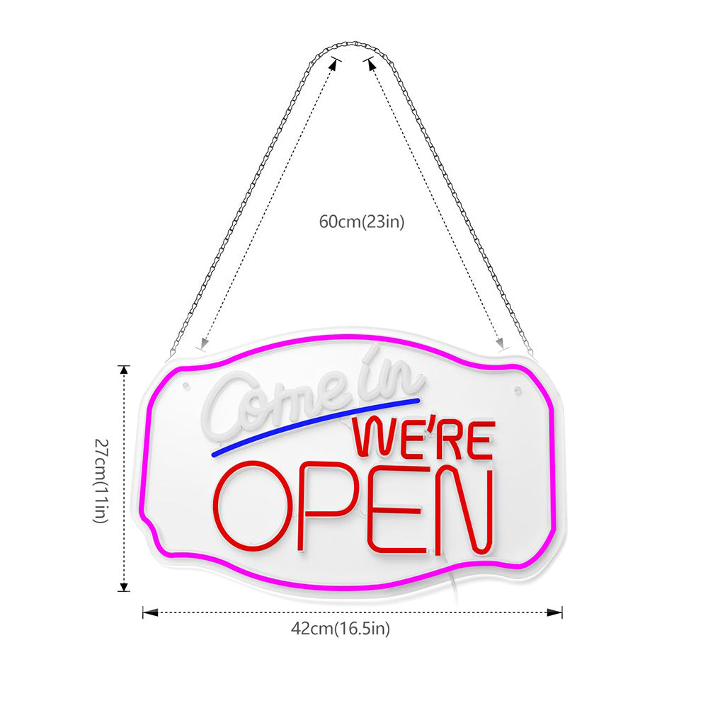 Come in We're Open Neon Light