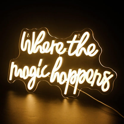 Where the magic happens neon light