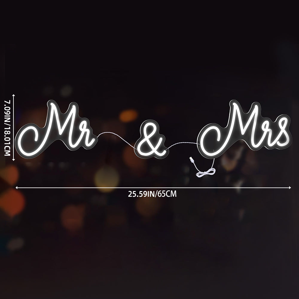 Mr and Mrs Neon Light for Wedding