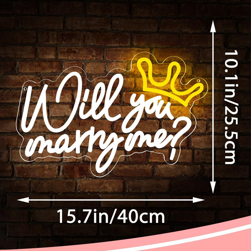 will you marry me neon light