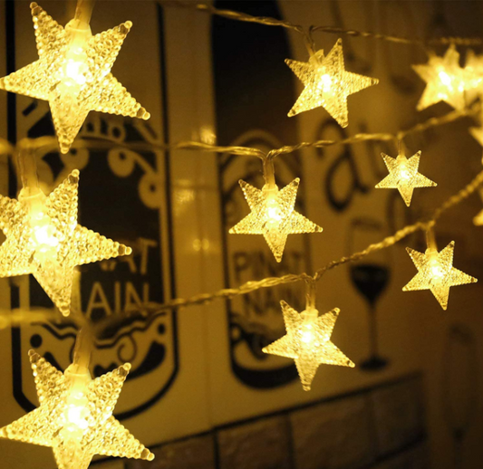 Battery Powered Christmas Star String Lights Decoration