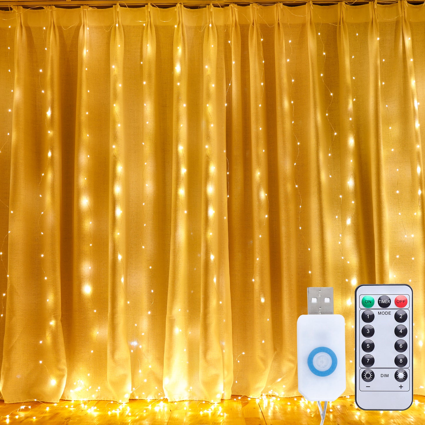 300 LED Indoor Curtain Light Warm White