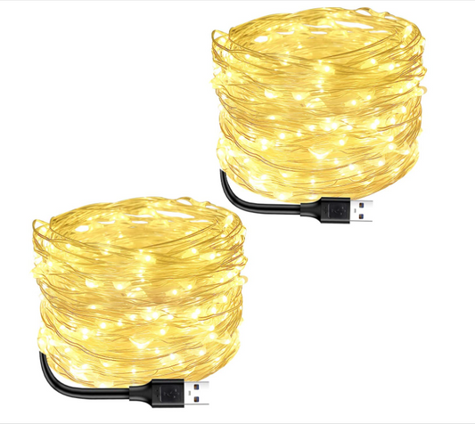 2 Pack Christmas Waterproof LED Fairy Lights